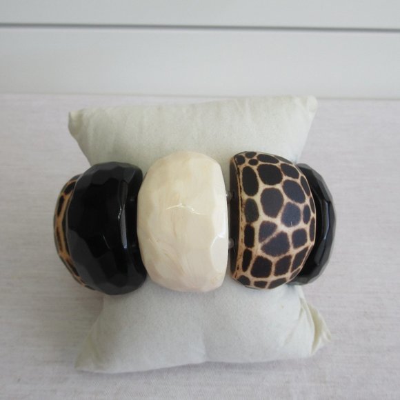 QVC Joan Rivers Wild Game Chunky Stretch Bracelet Size L/XL, $99 - Picture 4 of 5